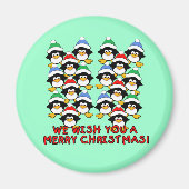 WIJ WENSEN U EEN VROLIJKE KERSTPINGUÏNS MAGNEET (Voorkant)