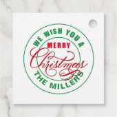 Wij wensen u een vrolijke kersttekst bedankjes labels (Achterkant)