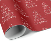Wij wensen u een vrolijke rode kerstvakantie cadeaupapier (Rol Hoek)