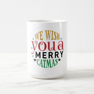 Wij wensen u een zeer catmas grappige kat kerst koffiemok
