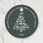 Wij wensen u fijne kerstvakantie bedankjes labels (Voorkant)