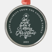 Wij wensen u fijne kerstvakantie metalen ornament (Voorkant)