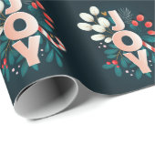 Wij wensen u JOY, kerstsnoepriet en olievlek Cadeaupapier (Rol Hoek)
