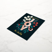 Wij wensen u JOY, kerstsnoepriet en olievlek Folie Feestdagen Briefkaart (Gedraaid)