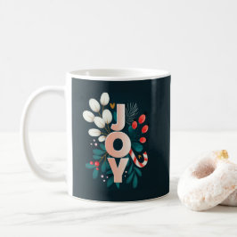 Wij wensen u JOY, kerstsnoepriet en olievlek Koffiemok