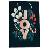 Wij wensen u JOY, kerstsnoepriet en olievlek Medium Cadeauzakje (Voorkant)