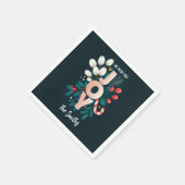 Wij wensen u JOY, kerstsnoepriet en olievlek Servet (Hoek)