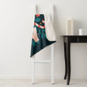 Wij wensen u JOY, kerstsnoepriet en olievlek Sherpa Deken (In situ)