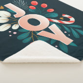 Wij wensen u JOY, kerstsnoepriet en olievlek Sherpa Deken (3/4)