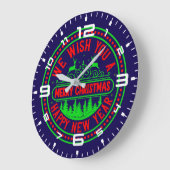 Wij wensen u prettige kerstdagen, gelukkig nieuwja grote klok (Hoek)