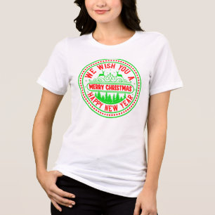 Wij wensen u prettige kerstdagen, gelukkig nieuwja Tri-Blend shirt