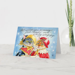 Wij wensen u veel viskoppen feestdagen kaart