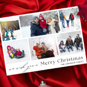 Wij wensen u VROLIJK KERSTFEEST | 6 Fotocollage Feestdagenkaart