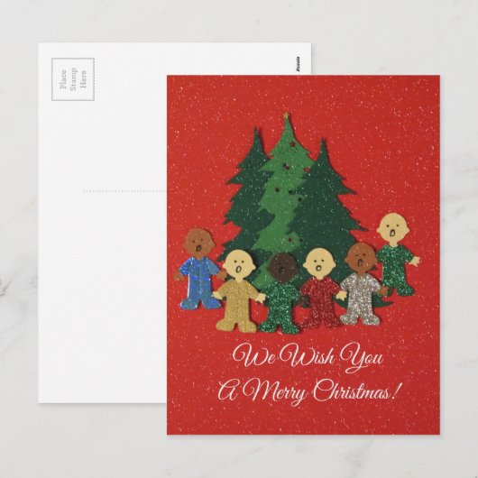 Wij wensen u Vrolijke Kerstmis Feestdagenkaart (Voorkant / Achterkant)