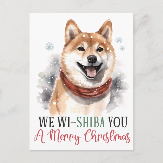 Wij Wi-shiba u een vrolijke Hond Kerstvakantie Feestdagenkaart (Voorkant)