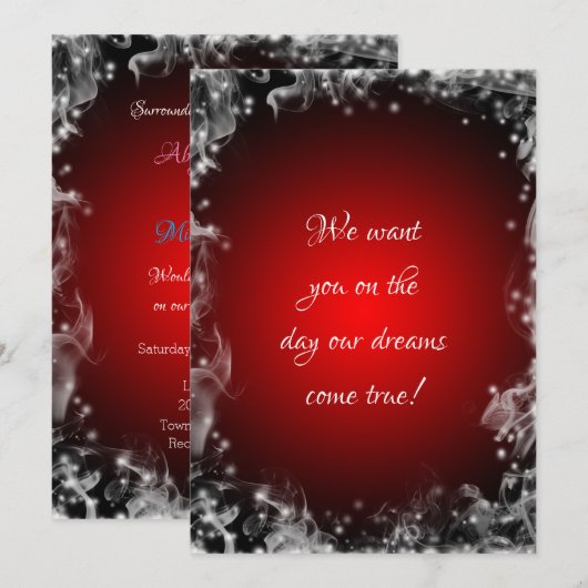 Wij willen jou, Dromen komen uit op trouwuitnodigi Kaart (Voorkant / Achterkant)