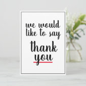Wij willen u bedanken voor uw waardering   bedankkaart (Staand voorkant)