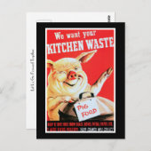 Wij willen uw keukenafval en afval briefkaart (Voorkant / Achterkant)