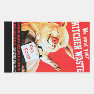 Wij willen uw keukenafval en afval rechthoekige sticker