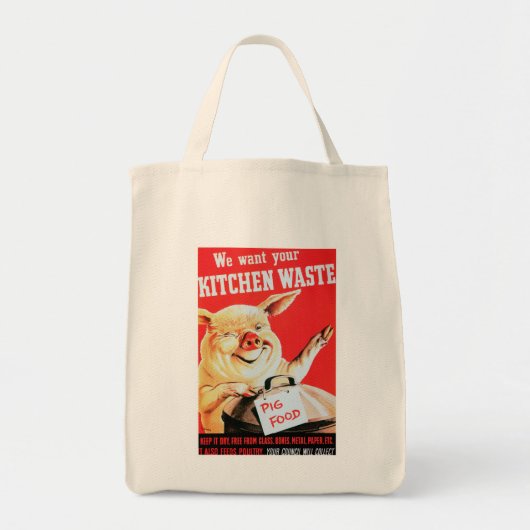 Wij willen uw keukenafval en afval tote bag (Voorkant)