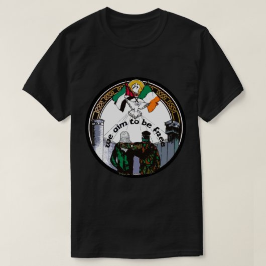 Wij willen vrij zijn - Ierse Palestijnse solidarit T-shirt (Design voorkant)