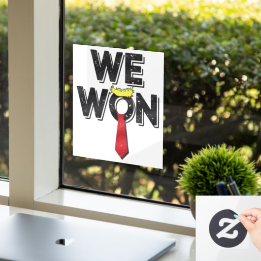 Wij wonnen Donald Trump 2024 Raamsticker (Kantoor)