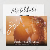 Wij Zeiden Ja Foto Bruilofts Ontvangst Uitnodiging (Voorkant / Achterkant)