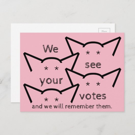 Wij zien uw stem en zullen ons verzetten briefkaart (Voorkant / Achterkant)