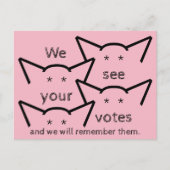 Wij zien uw stem en zullen ons verzetten briefkaart (Voorkant)