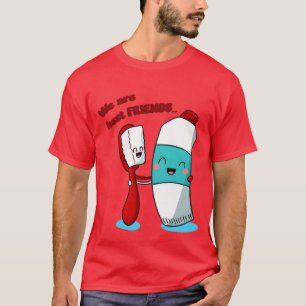 Wij zijn beste vriend tandpasta en tandenborstel v t-shirt
