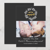 WIJ ZIJN BETROKKEN Rustic Wreath Wedding Photo Car Kaart (Voorkant / Achterkant)