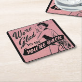 Wij zijn blij dat u terug bent kartonnen onderzetters (Schuin)