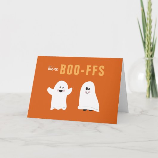 Wij zijn BOO-FFS | Schattige Ghost BFF Halloween Kaart (Voorkant)
