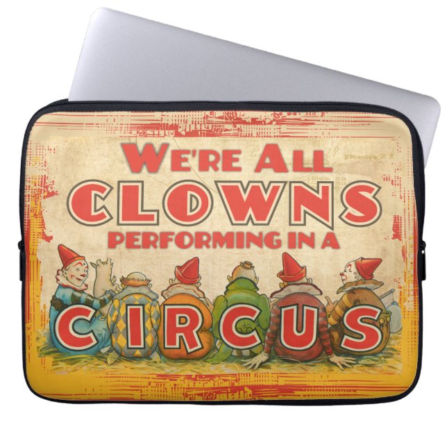 Wij zijn clowns  circus carnaval kitsch humor laptop sleeve (Voorkant)