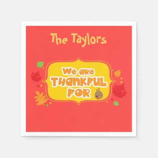 Wij zijn dankbaar voor servetten (Voorkant)