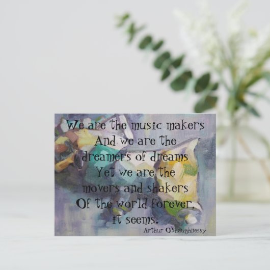 Wij zijn de dromers van dromen briefkaart (Staand voorkant)