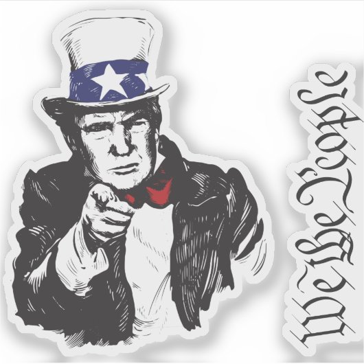 Wij zijn de mensen MAGA Trump Uncle Sam Ik wil je Sticker (Voorkant)