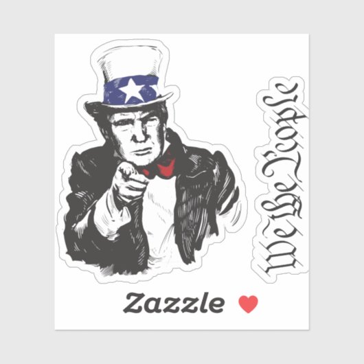 Wij zijn de mensen MAGA Trump Uncle Sam Ik wil je Sticker (Vel)