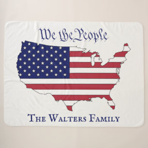 Wij zijn de mensen USA Stars & Stripes Kaart Famil Sherpa Deken