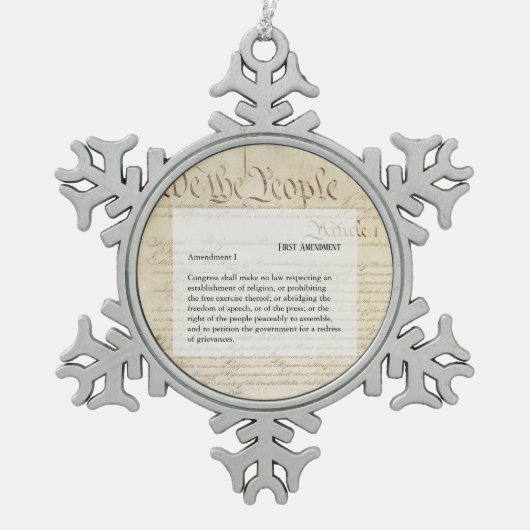 Wij zijn de People First Amendment Grondwet VS Tin Sneeuwvlok Ornament (Voorkant)