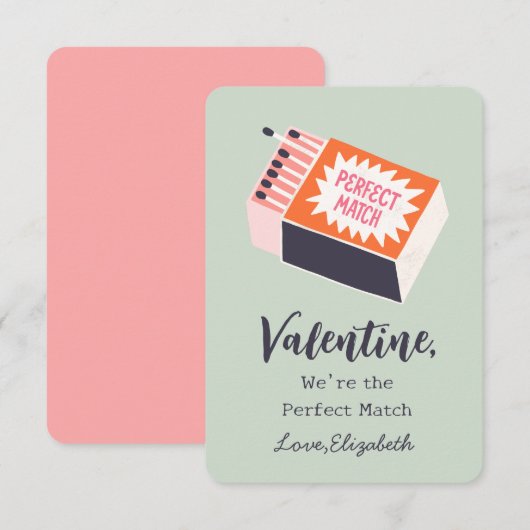 Wij zijn de Perfect Match Kinder Valentijnsdag Notitiekaartje (Voorkant / Achterkant)
