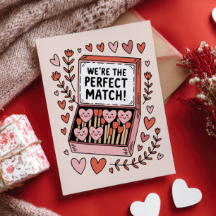 Wij zijn de perfecte match Pun grappige Valentijns Briefkaart