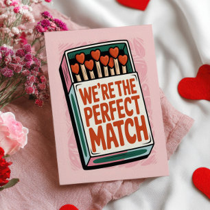 Wij zijn de perfecte match Schattig grappig Valent Briefkaart