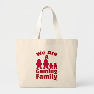 Wij zijn een gaming familie leuk meeple art grote tote bag