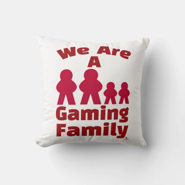 Wij zijn een gaming familie leuk meeple art kussen (Voorkant)
