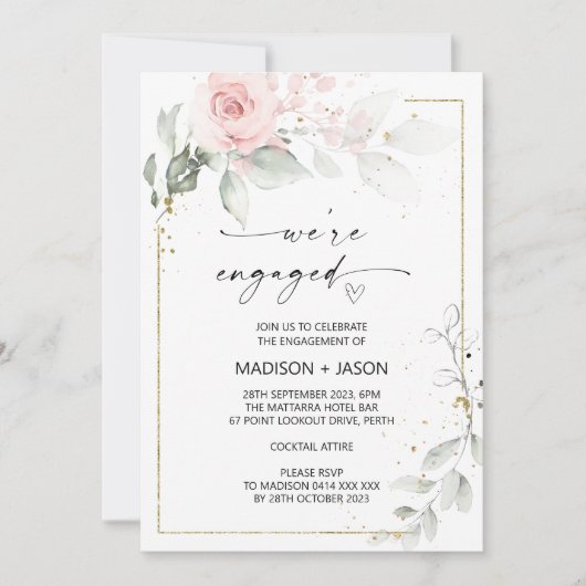 Wij zijn een Partij voor een Degaged Pink Gold Flo Kaart (Voorkant)