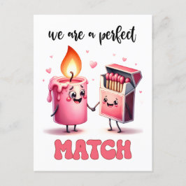 Wij zijn een perfecte match Funny Punny Valentijn Briefkaart