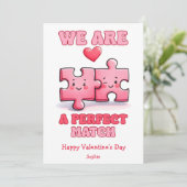 Wij zijn een perfecte match grappige retro Valenti Feestdagenkaart (Staand voorkant)