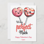 Wij zijn een perfecte match grappige retro Valenti Feestdagenkaart (Voorkant)