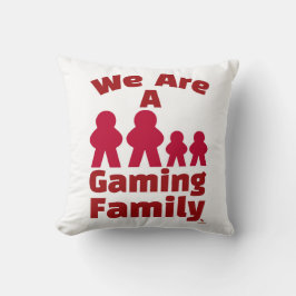 Wij zijn een spelende familie, leuk meeple-artwork kussen